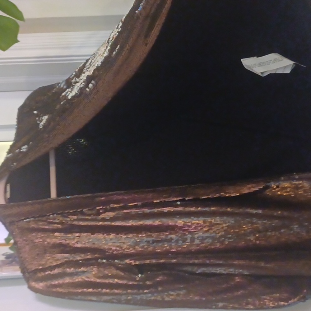 ZARA Metallic Sequin Blazer Jacket Cardigan Bronze/Silver Colorchanging sz.S - Picture 4 of 5
